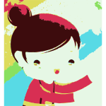 Cartoon portrait of girl vector image